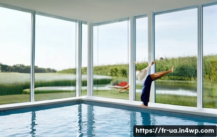 블루 운동 처방의 미래 전망 - **Prompt 1: Serene Water Relaxation and Gentle Movement**
"A tranquil indoor thalassotherapy poo...